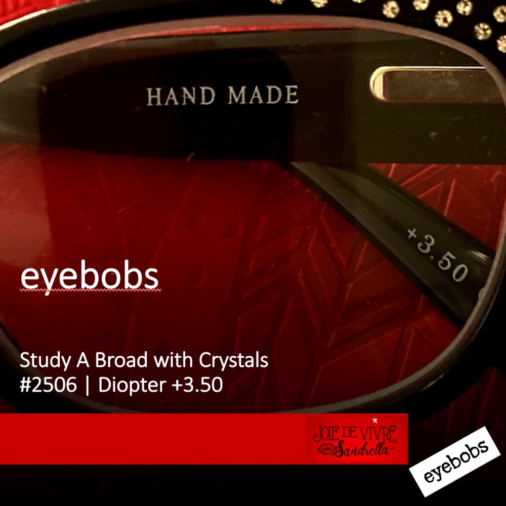 Eyebobs 2506 Study A Broad - Black w/Crystals, 3.5